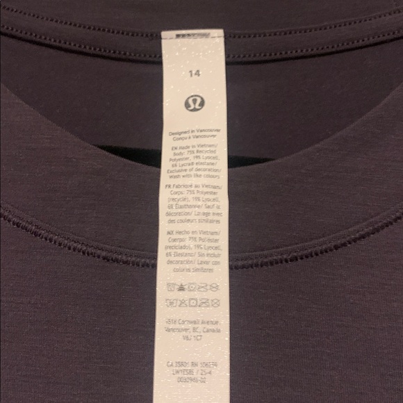 lululemon athletica Atmospheric Purple Jersey Training Tank, Sz 14, NWT - Picture 2 of 5